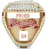 6 Spelarnamn Soler Freeman Albies 2021 2022 World Series Baseball Braves Team Championship Ring With Wood Display Box Souvenir Men Fan Gift Jewelry