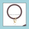 Schlüsselanhänger Schmuck Mode Solide Silikagel Tragen Armband Schlüsselanhänger Für Frauen Geschenke Trendy Übertrieben Kreis Armband Unisex Drop Lieferung 20