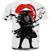 Samurai japonés Camiseta con estampado 3D Hombres Mujeres Moda O Cuello Camiseta de manga corta Harajuku Hip Hop Streetwear Ninja Tees Tops Masculino 220623