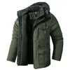 남자 다운 남자 파카스 남자 군용 따뜻한 재킷 겨울 파카 후드 윈드 브레이커 면화 두꺼운 코트 남성 슬림 핏 캐주얼