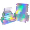 Emballage de couleur laser uni, petite boîte-cadeau pour perruque, support en carton ondulé vierge à 3 couches, taille personnalisée imprimée 220706