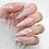 24pcs Detachable Pink Long Coffin Press on Nail Full Cover False Nails Wearable Rhinestone Gradiant Ballerina Design Fake Nails