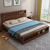 Мебель для спальни современная простая северная сплошная деревянная кровать двойной большие кровати для хранения спальни для хранения спальни утолщенный материал
