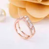 Marquise Sparkling Double bone Band Ring Fit Pandora Jewelry Engagement Wedding Lovers Fashion Ring254C