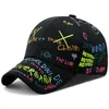 サマーレタープリントスナップバックGorras Para Hombre Casquette Femme Hip Hop Womens Hats Black Graffiti野球帽子女性男性