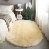Artifical Sheepskin Mattor för vardagsrummet stort ovalt faux päls långt hår mattor golv ull fluffig mjuk mat sovrum hem dekoration