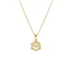 Modeanhänger Halskette für Frauen plattiert Gold Titanium Stahlschale Pfauenstern Zirkon Halsketten Hochzeit Schmuck 197 D3
