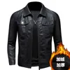 Hot Salection Leather Jacket Plus Velvet Men Winter Motorcycle Thickened Faux Leather Coat/large Size 5XL Man Leather Coat T220728