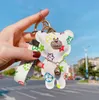 6style Bear Creativity Presbyopia Print Car Keychain Bag Bag Bendant Carm Jewelry Ckeyring حامل للرجال هدية PU LEATH
