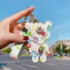 6style Bear Creativity Presbyopia Print Car Keychain Bag Pendant Charm Jewelry Keyring Holder for Men Gift Fashion PU Leather Anim334R