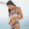 Miyouj Push Up Bikinis Femenino Nuevo Bíqui Floral Trajes de baño Mujeres Bañador Dot SwimsUs Beach's Bandeau Bikini Set 210305