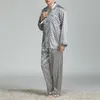 Men's Sleepwear Set Piyama Sutra Noda Pria Pakaian Tidur Pria Gaun Malam Sutra C 220823