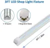 SHOPLED 3ft T8 LED Tube Light Fixture 27W 3510lm 6000K Cool White V Shape Linkable Lights Shop Lysning Lys Takljus för garderob Kök Hall Workbench