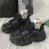 Tênis reflexivos grossos mulheres moda moda preto plataforma branca cuias esportes sapatos de pai harajuku gótico tênis zapatos 0613