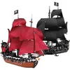 Blocs de construction de navires pirates des Caraïbes, ensemble de briques Black Pearl, modèles de navires de vengeance de la reine Anne, jouets pour enfants, cadeaux pour enfants T230103