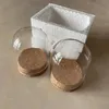 60x قبة زجاجية تغطية Cloche Bell Jar Terrariums with Wood Cork حفلات الزفاف الزخارف المصغرة Craft (6.5x8cm)