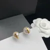 Stud Stud Earging Designer İnci Takı Lüksler Kadınlar İçin Küpe Küpe 925 Gümüş Boucle Studs Mektuplar Çemberler Aşk Küpe Düğün Hediyesi