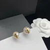 Pearl Earing Designer Jewelry Luxurys Stud Earrings For Women 925 Silver Boucle Studs Letters Hoops Love Earings Wedding Present Box1390958