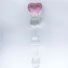 Nxy Anal Toys Crystal Glass Dildo Heart Shaped Head G spot Massage Wand Anus Butt Plug Vaginal Ball Beads Bdsm Stimulate Sex Women 220510