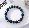 Lucky Evil Eye Bracelets Strands Bangle Pearls Blue Eyes Beaded Charm Bracelet for Women Men Couple Fashion Handmade Gothic Jewelry Gifts