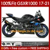 Ciało wtrysku dla Suzuki GSXR-1000 K17 GSXR 1000 CC 17-21 Bodywork 146NO.0 1000cc GSXR1000 17 18 19 20 21 GSX-R1000 2017 2019 2020 2021 Zestaw Fairing Factory Blue Zestaw OEM Blue Blue