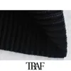TRAF Kadınlar Seksi Moda Çapraz Geniş Sapanlar Kırpılmış Siyah Örgü Tank Tops Vintage Backless Gömme Kadın Camiş Mujer 220316