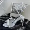 Dress Shoes Sexy High Heels Sandals Women Shiny Crystal Summer Party Female Ankle Wrap Around Pumps Wedding WomanDress