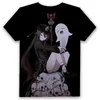 Mens T-shirts Genshin Impact Hu Tao Keqing Anime Women Men Cosplay Black Basic Short Hleeve T-shirt Daglig casual Tee Xmas Giftmens