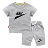 Fashion Brand LOGO Print Sets Kids Clothes Girls Outfits Summer Boys Clothing 100% Cotton Shorts Sleeve Tops Children Tracksuit