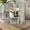 Personalized Frame Wall Wedding Anniversary Customized Elegant Po With Text Wood Texture Collage Clock 220711
