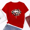 Summer Fashion Shirt Lips Leopard Graphic T Women Harajuku Top O-Collo 4 colori Tee Kiss Lip Funny Girls T-shirt