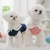 犬のアパレルペット服セーラーカラーシャツ服犬スーパー小さな服かわいいカジュアル春夏青ピンクピンクTシャツロパペロドグ