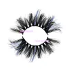 VMAE 5D Färgglada ombre 25mm Mink Eyelashes Siberian Minks Päls fransar Sexig anpassad privat etikett Lång fluffig ögonfransblandning Färg Mjuk naturlig 3D Mink Eyelash -förlängning