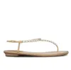 Sommar lyxiga sandaler skor kvinnor eliza nappa läder flip flops pärla band brud bröllop sandalias komfort som går EU35-43