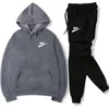 2 delar Set Träningsoverall Herr Sportkläder Sweatshirt + Dragsko Byxor Herr Fritidstryck Pullover Hoody Mode Streetwear Kläder S-XXXL