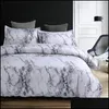 Sängkläder set leveranser hem textilier trädgård marmor mönster duvet er set 2/3 st säng tvilling dubbel drottning quilt ers sängar linne ingen ark fyllning