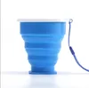 200 ml Silikonfoldningskoppar Multifunktion Tumblers Infällbara utomhusresor Camping Water Cup med Lanyard LLFA