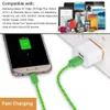 Micro USB Cable 2.4A شحن سريع كابلات الهاتف المحمول سلك الشاحن سلك الشاحن ل Xiaomi Samsung S7 LG Android كابل