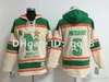 Toppkvalité ! North Stars Old Time Hoodie Hockey Jerseys 20 Dino Ciccarelli 9 Mike Modano Green White Pullover Sweatshirts Winter Jacket