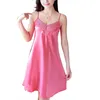 Women's Sleepwear Women Nightgowns Satin Lace Nightwear Sexy Pyjama Home Clothing Female Free Size Lingerie Gown RobeWomen's