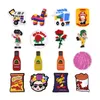 With Mexican animal culture characteristics Food Icon Shoes croc Charms For Kids Croc Accessories DIY Gifts Potato Chips Bottle Wristband Buckle