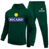 Ricard Winter Mens Giyim Erkekleri Setler Baskı Hoodie Set Polar Sweatshirt Sıradan Spor Sweatpants Mens Trailtsits 220809