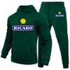 Ricard Winter Mens 의류 남자 세트 인쇄 까마귀 세트 양털 스웨트 셔츠 캐주얼 스포츠 스웨트 팬츠 남성 트랙 슈트 220809