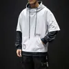 Patchwork Hoodie Mannen 2021 Harajuku Hoody Heren Kort tryck Hoodies Streetwear Hip Hop Trui Hoodie L220730