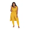 2022 Women Ribbed Pants Outfits Autumn Designer Tracksuits Tank Top Sleeveless Long Cardigan And Leggings Three Piece Set