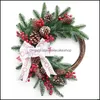 Décorations de Noël Couronne murale à suspendre Fleur artificielle Lavacakeshop Dhwzy