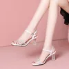 Sandalen Comemore Vrouwen Kristal Hoge Hakken Luxe Lovertjes Enkelbandje Schoenen 2023 Zomer Goud Zilver Zwart Zapatos Para Mujer 34Sandals