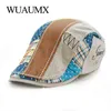 Wuaumx Cappelli berretti unisex per uomo Donna Cotone Tempo libero Visiera Primavera Estate Cappello da sole Berretto piatto Berretto Casquette Gorras Planas J220722