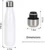 Bouteille d'eau Thermos de sport sous vide de 500ml 17OZ, bouteilles blanches vierges avec impression par Sublimation, DIY, 0425