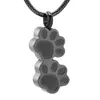 Pet Paw Urn Necklace for Ashes Stainless Steel Pendant Keepsake Memorial Cremation Jewelry296A